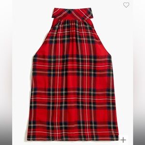 JCrew Factory Tartan Plaid Tie-Back Tank, Size 12
